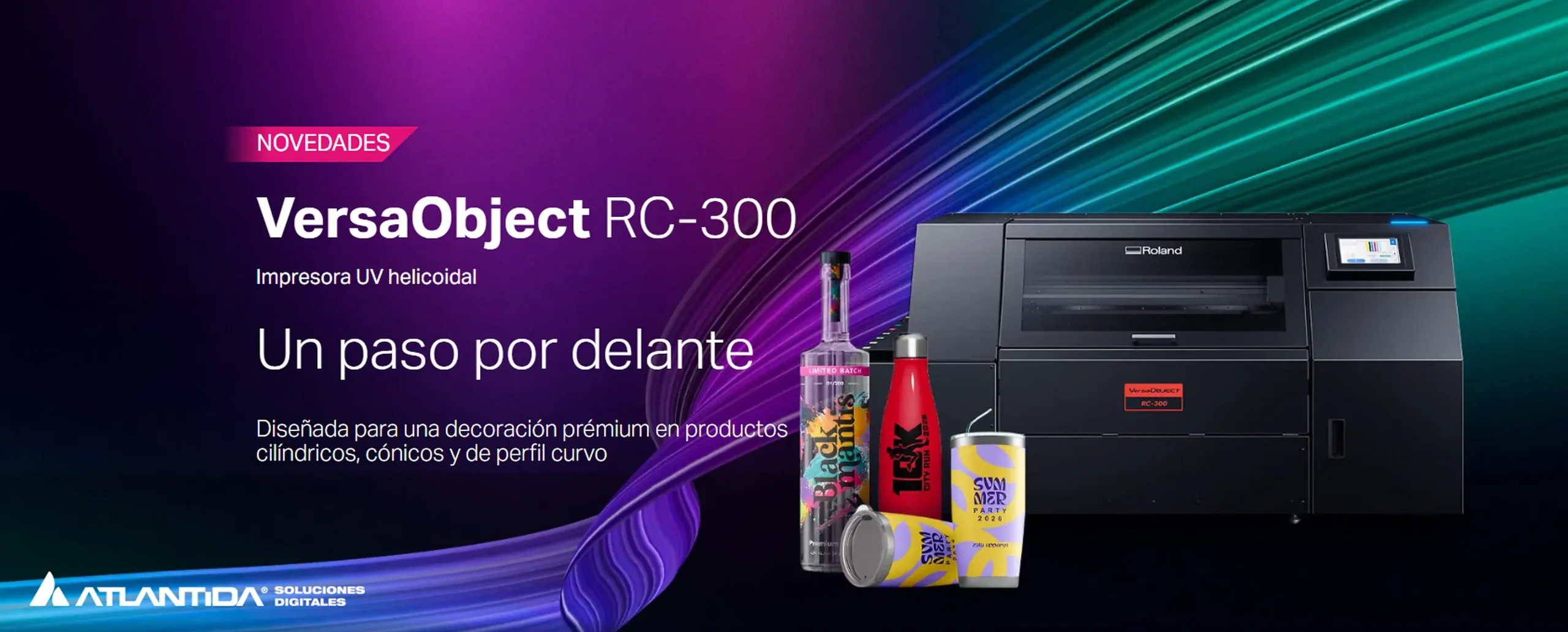Impresora UV Cilíndrica VersaObject de la Serie RC-300 | Roland DG